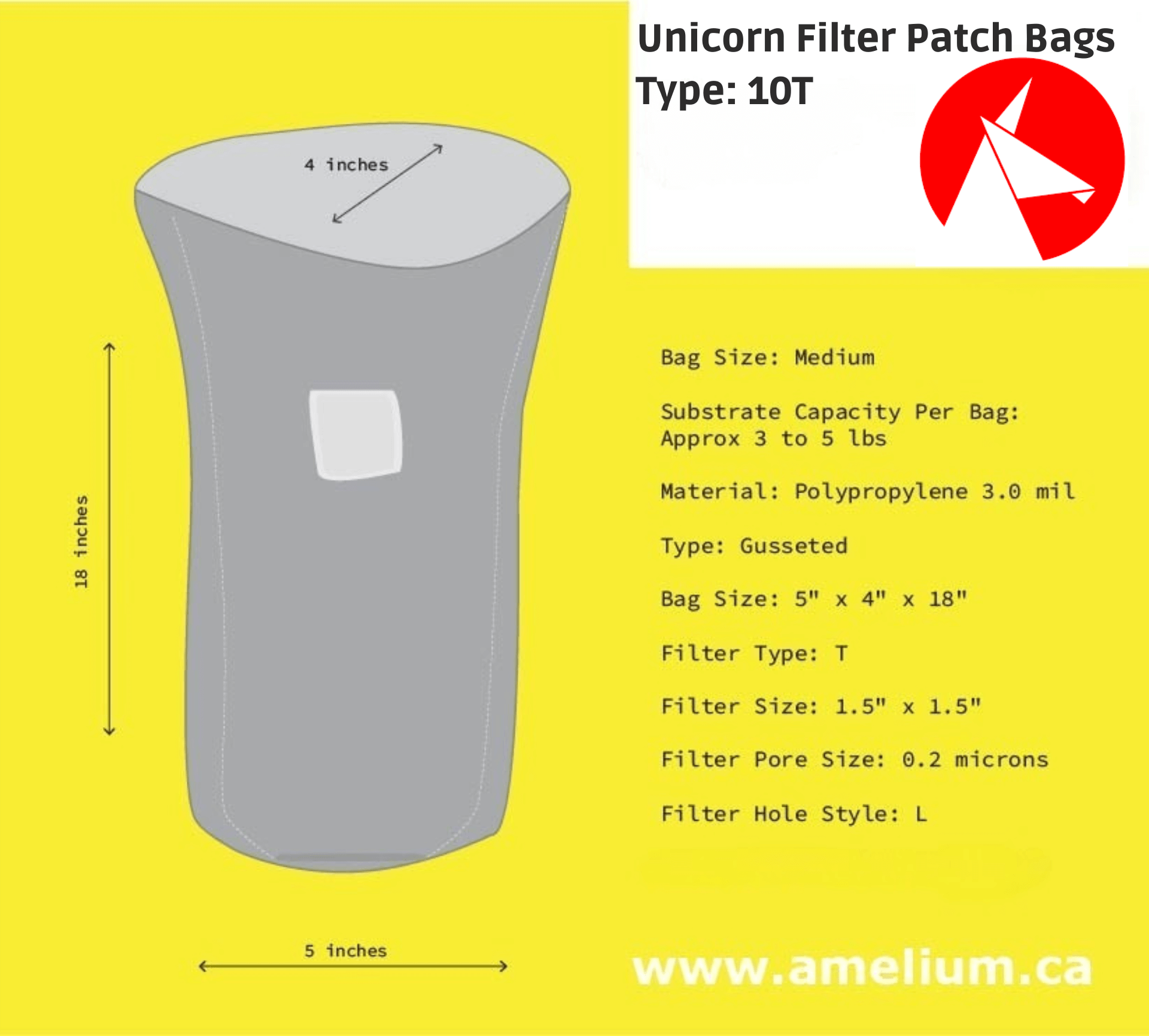 Mushroom Filter Patch Bags - Type 10T