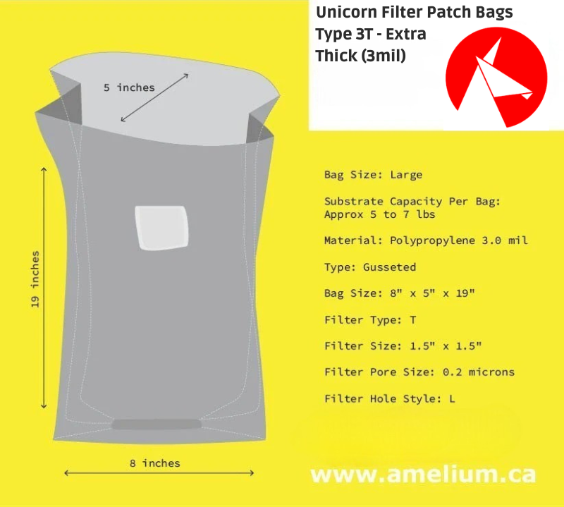 Mushroom Filter Patch Bags - Type 3T Extra Thick (3mil)