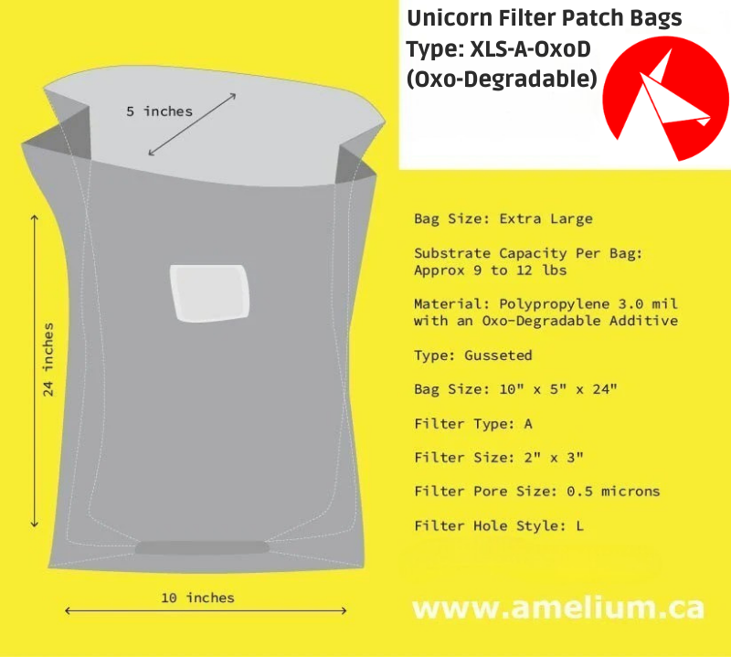 Mushroom Filter Patch Bags - Type XLS- A Oxo-Degradable